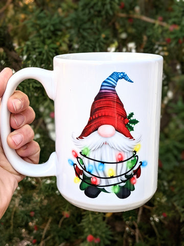 Gnome in Christmas Lights Mug