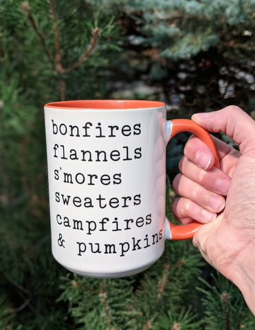Bonfires Flannel S'mores Text Mug