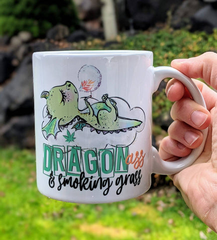 Dragonass and Smoking Grass Mug