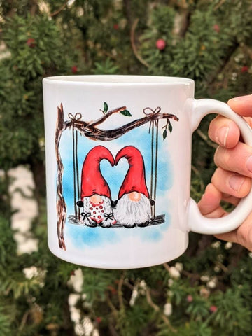 Love Gnomes on Swing Mug