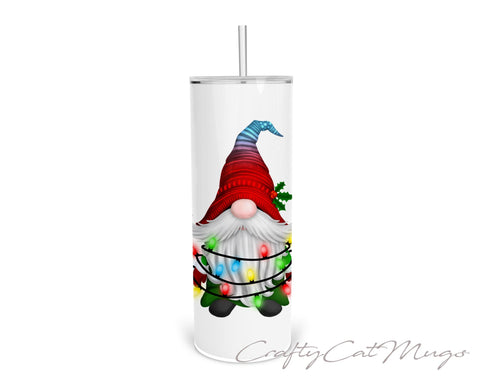 Gnome Wrapped in Christmas Lights Tumbler