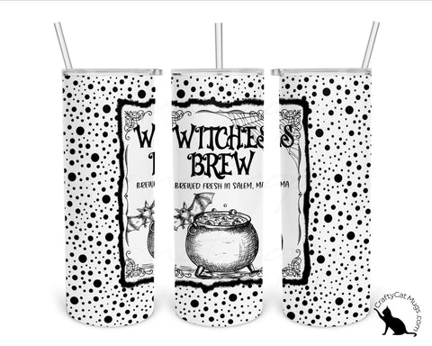 Black and White Witches Brew Tumbler