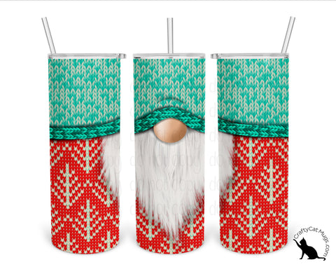 Red and Teal Gnome Tumbler