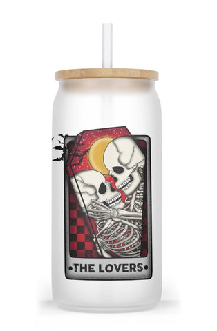 The Lovers Skeleton Frosted Glass Cup
